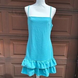 BCBGeneration Aqua Ruffle Mini Dress